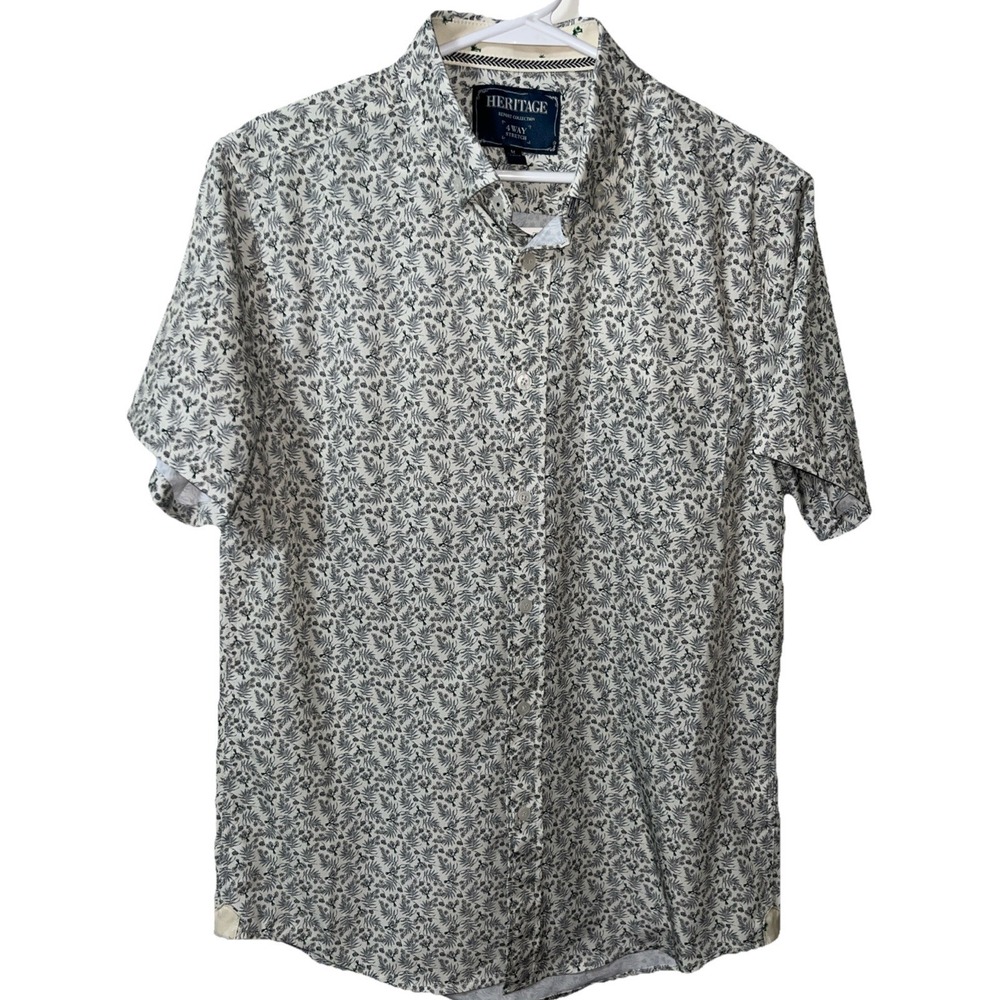 New Nordstrom Heritage Report Collection Four-Way Stretch M Button Down Resort